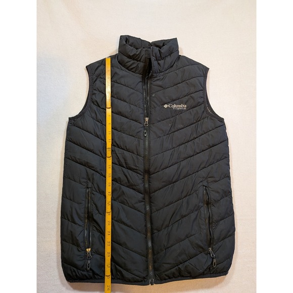 Columbia Titanium Puffer Vest Black Omni Heat Lightweight Full Zip Size S - Picture 5 of 6